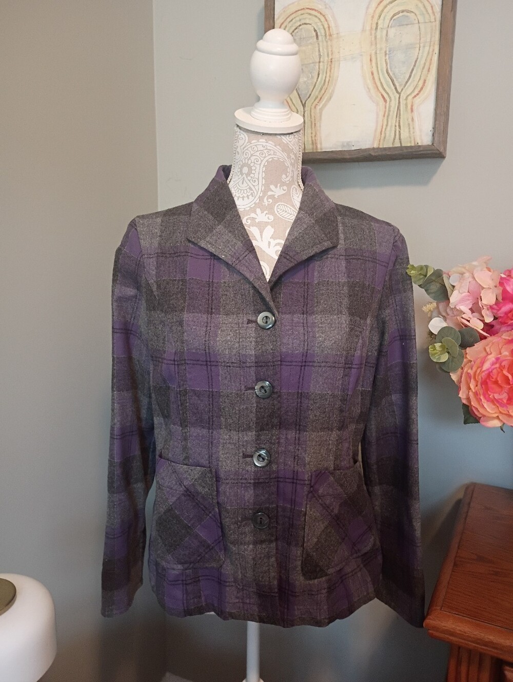 Pendleton 49er Plaid 100% Virgin Wool Women's Jacket Sz M